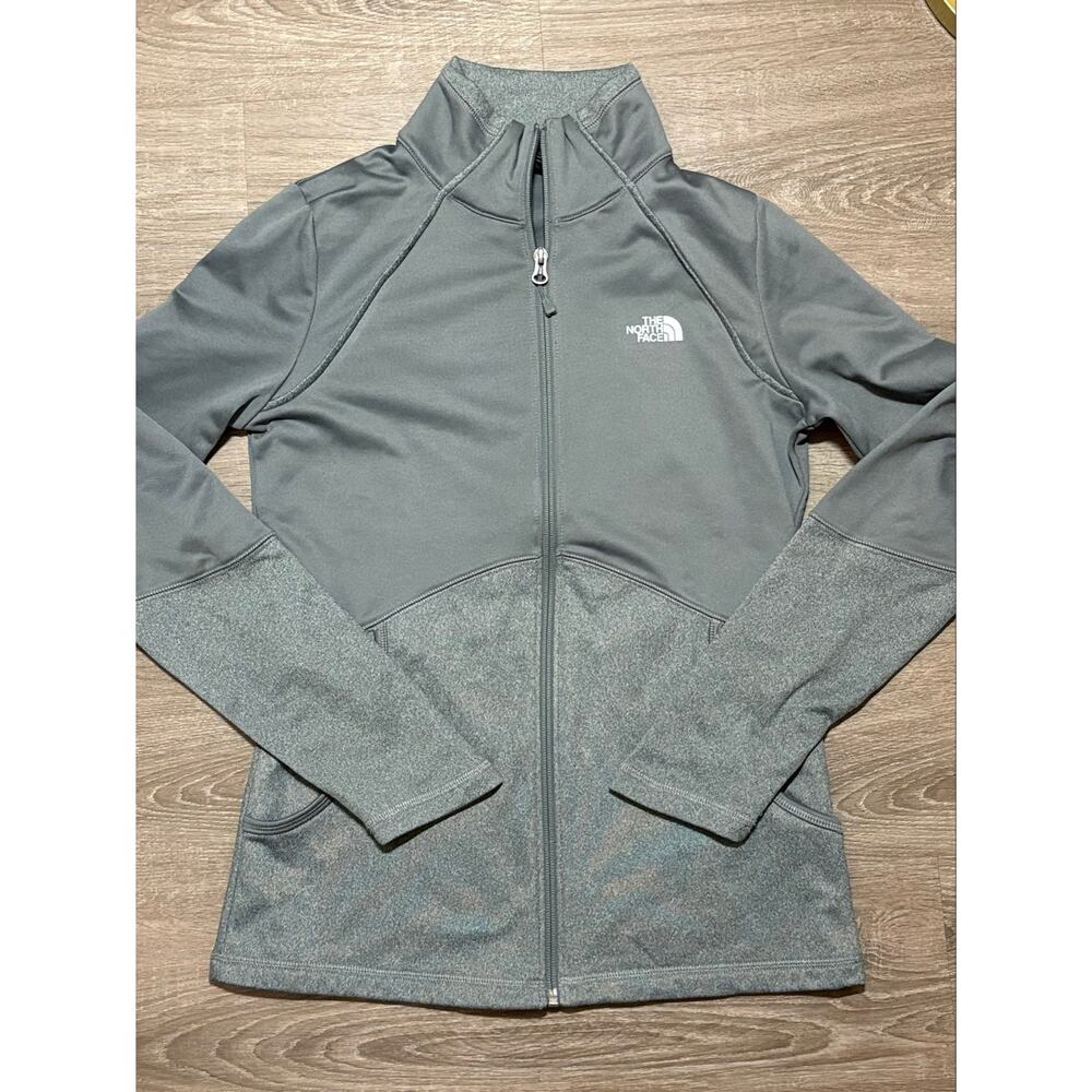 The North Face Women’s Small Gray Full Zip Jacket Fleece Lined Athletic Stretch